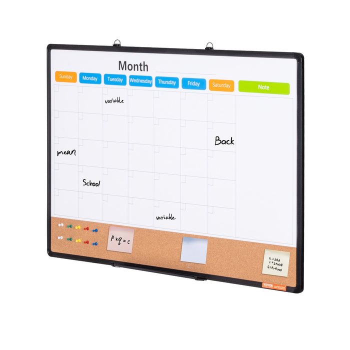 Calendar Whiteboard and Cork Board, 36 x 24