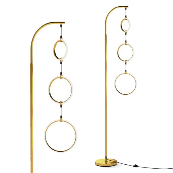 3-Circle LED Floor Lamp, Gold