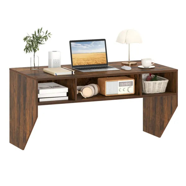 Wall-Mounted Floating Desk with 3-Cube Storage