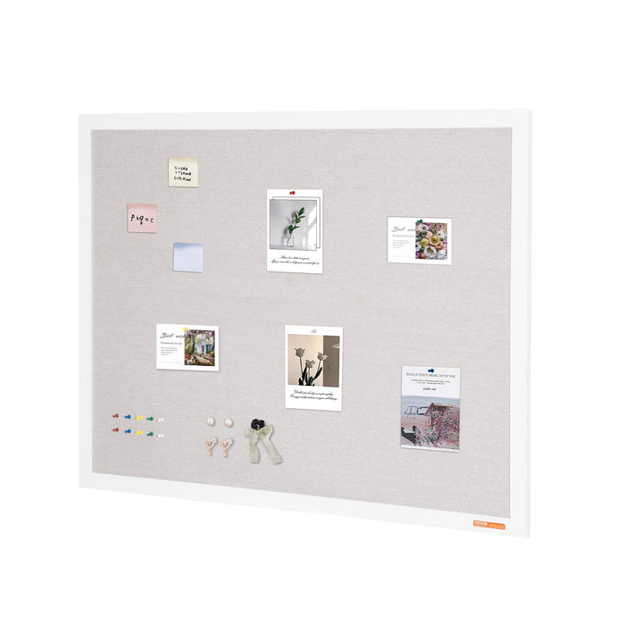 White Cork Board with Linen Surface, 48 x 36