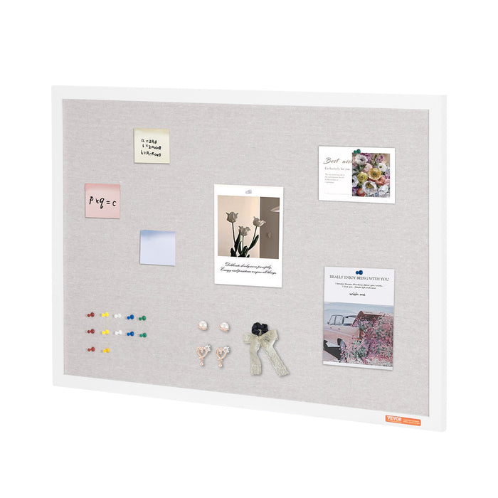 White Cork Board with Linen Surface, 36 x 24