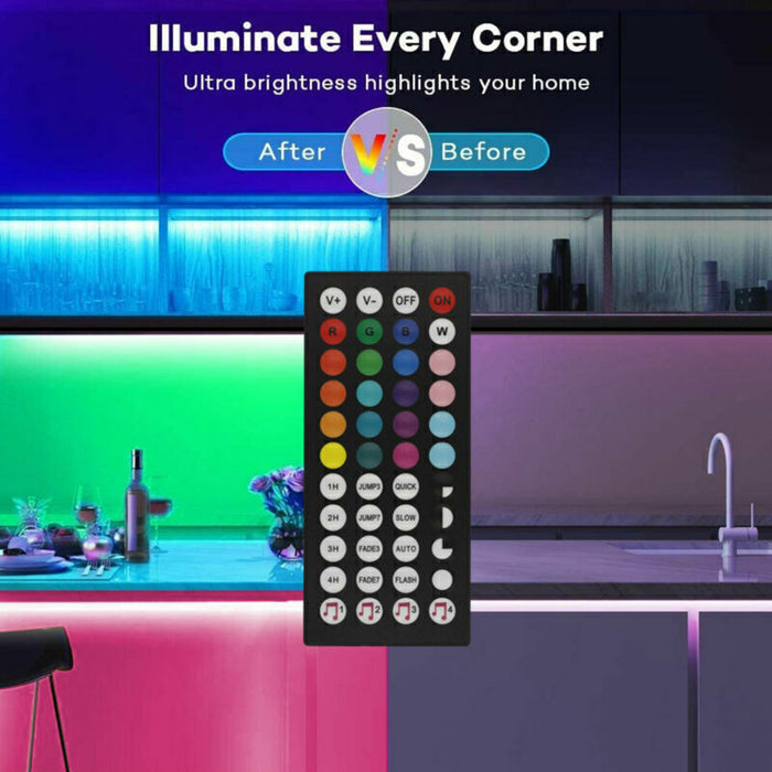 RGB LED Strip with Bluetooth Remote, Monitor Backlight