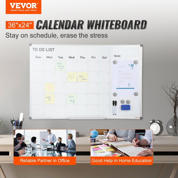 Magnetic Calendar Whiteboard, 36 x 24