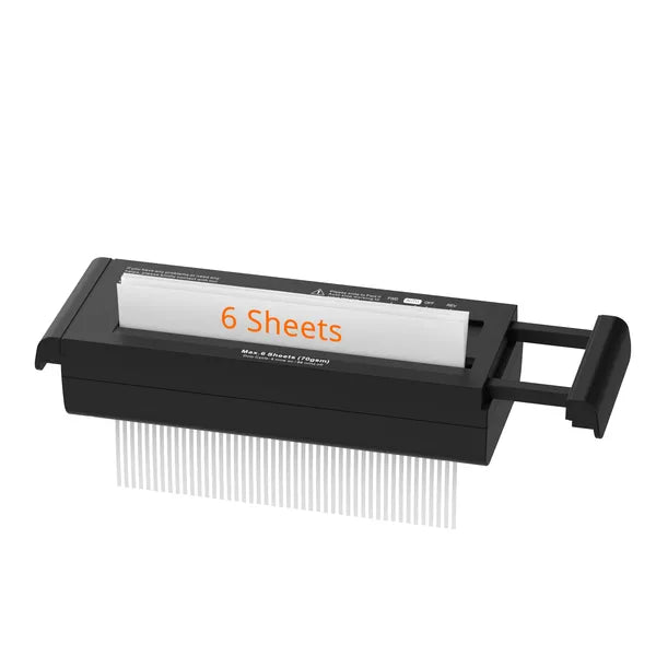 Compact Paper Shredder, 6-Sheet Strip Cut