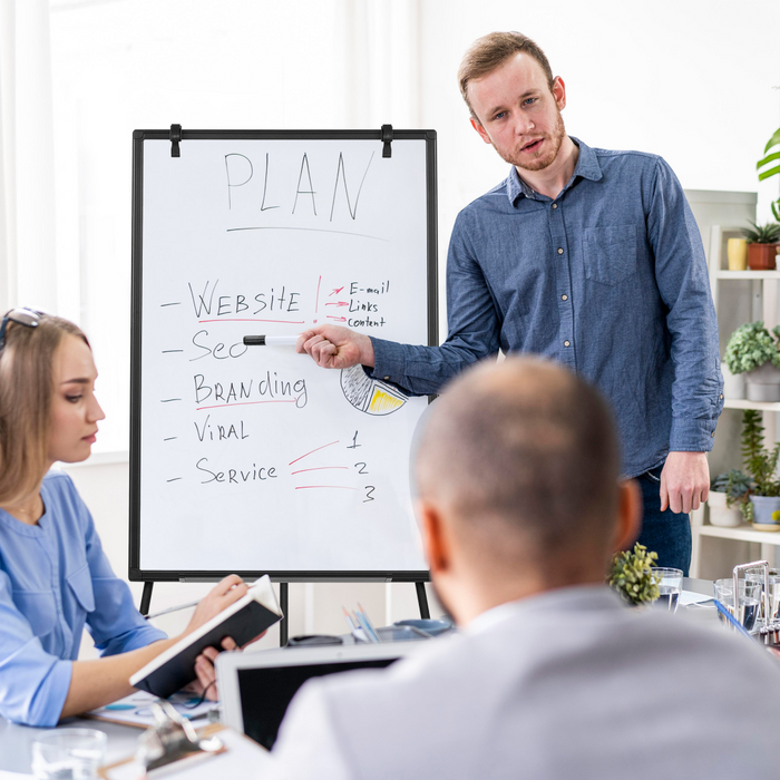 Magnetic Whiteboard with Tripod Easel, 36 x 24